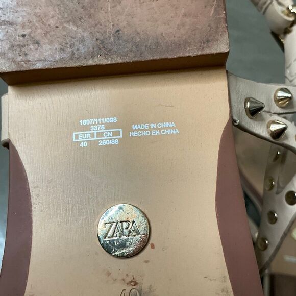 Zara Leather Studded Sandals - Picture 6 of 6